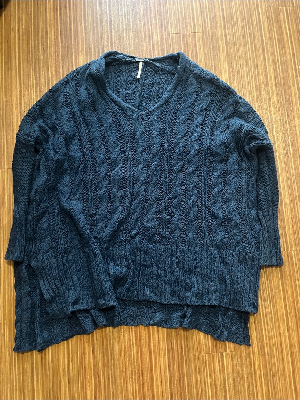 Free People V-Neck Sweater in Dark Teal